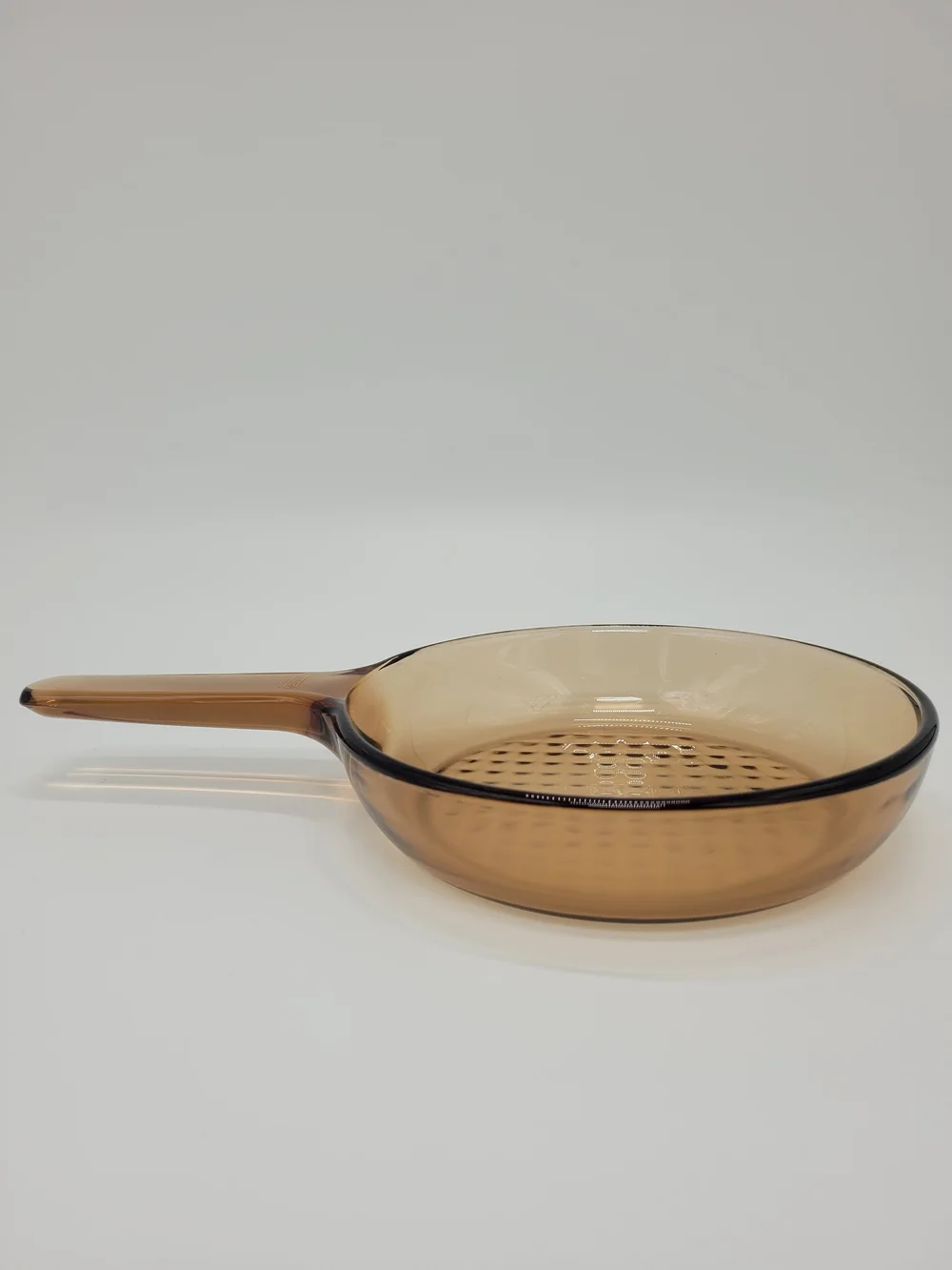 Corning Vision Amber Glass Skillet Pan Handle Vintage USA Made 7